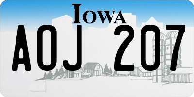 IA license plate AOJ207