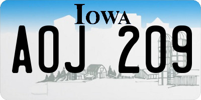 IA license plate AOJ209
