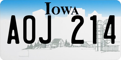 IA license plate AOJ214