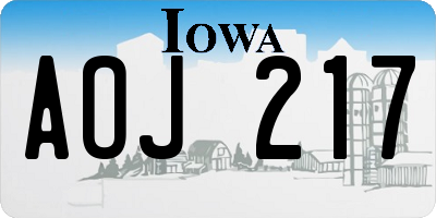 IA license plate AOJ217