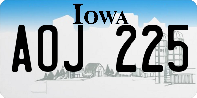 IA license plate AOJ225