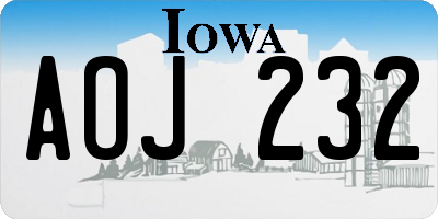 IA license plate AOJ232