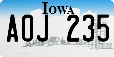 IA license plate AOJ235