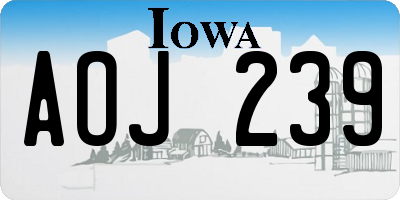 IA license plate AOJ239