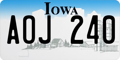 IA license plate AOJ240