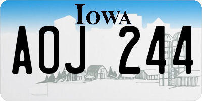 IA license plate AOJ244