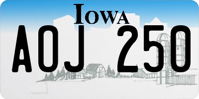 IA license plate AOJ250