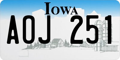 IA license plate AOJ251