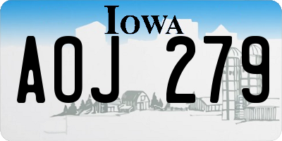 IA license plate AOJ279