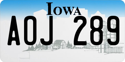 IA license plate AOJ289
