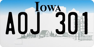 IA license plate AOJ301