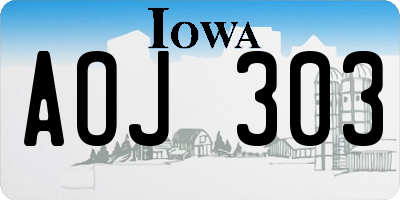IA license plate AOJ303