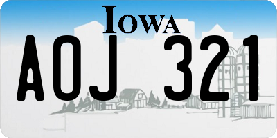 IA license plate AOJ321