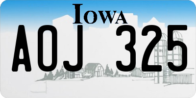 IA license plate AOJ325