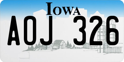 IA license plate AOJ326