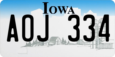 IA license plate AOJ334
