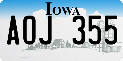 IA license plate AOJ355