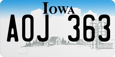 IA license plate AOJ363