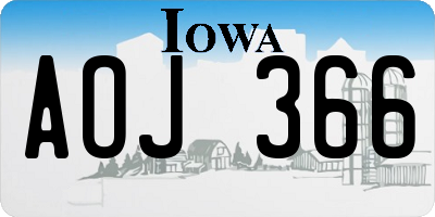 IA license plate AOJ366