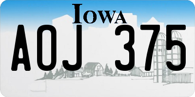 IA license plate AOJ375