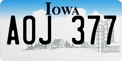 IA license plate AOJ377