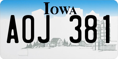 IA license plate AOJ381