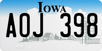 IA license plate AOJ398
