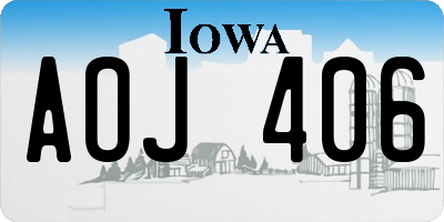 IA license plate AOJ406