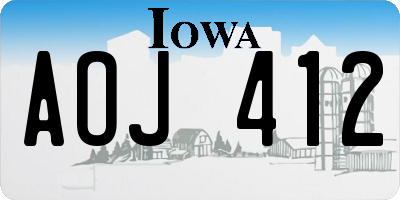 IA license plate AOJ412