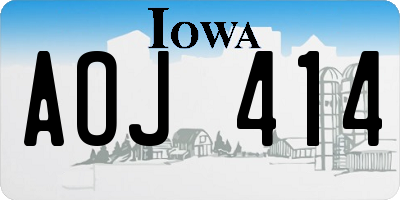 IA license plate AOJ414