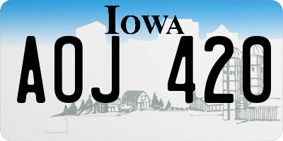 IA license plate AOJ420