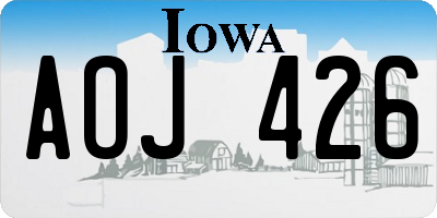 IA license plate AOJ426