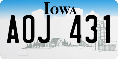 IA license plate AOJ431