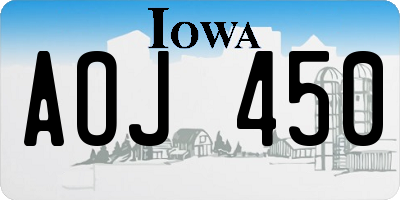 IA license plate AOJ450