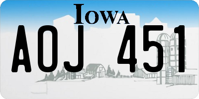 IA license plate AOJ451