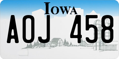 IA license plate AOJ458