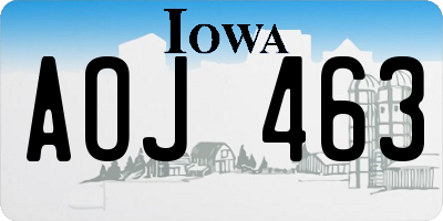 IA license plate AOJ463