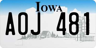 IA license plate AOJ481