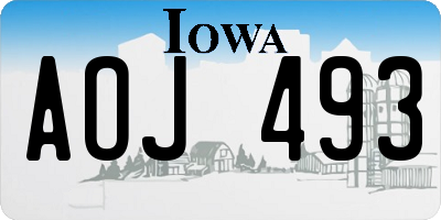 IA license plate AOJ493