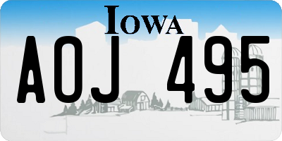 IA license plate AOJ495