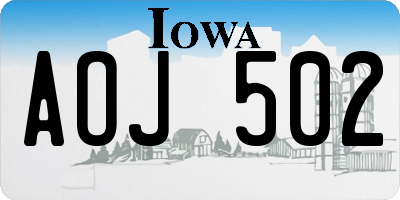 IA license plate AOJ502