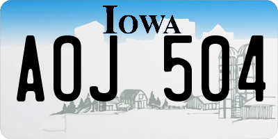 IA license plate AOJ504