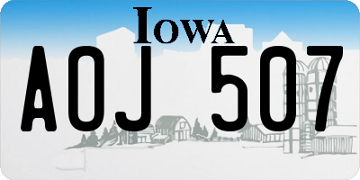 IA license plate AOJ507