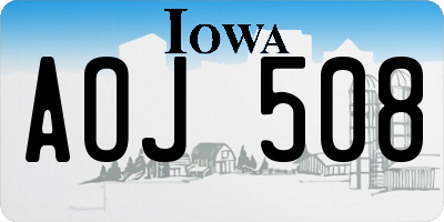 IA license plate AOJ508