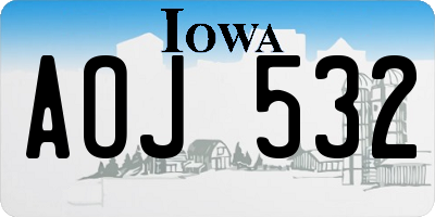 IA license plate AOJ532