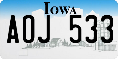 IA license plate AOJ533