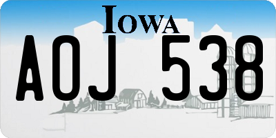 IA license plate AOJ538