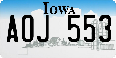 IA license plate AOJ553