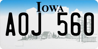 IA license plate AOJ560