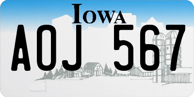 IA license plate AOJ567